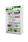 Dispositivo di raffreddamento commerciale della bevanda del CE vetrina dell'esposizione del congelatore di frigorifero della porta due di vetro