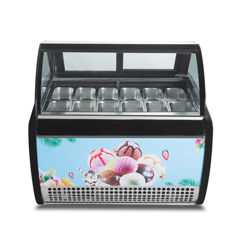 10/12/14/16/18 Padelle gelato congelatore Blu Hard gelato display congelatore